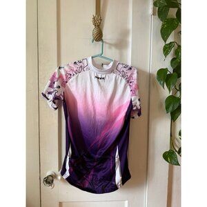 Santic Youth Cycling Jersey Purple Gradient Floral